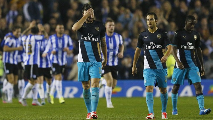 Three Gooners suffering as they are thrashed 3-0 by Wednesday